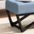 Chic Blue Bench With Button- Seat And Rectangular Shape, 16.5" H X 48.45" W 17.5" D Elegant In Look,