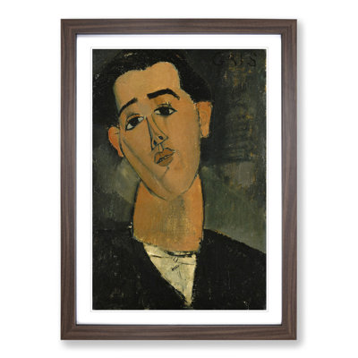 Juan Gris by Amedeo Modigliani - Framed Print