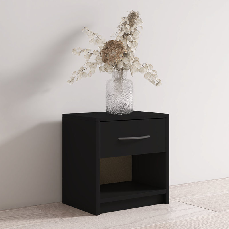 Table de chevet 15,2 po Vivette avec finition mate, Noir