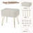 Modern Striped Faux Fur Vanity Stool with Metal Legs, Makeup Ottoman & Footrest for Bedroom-1132620983