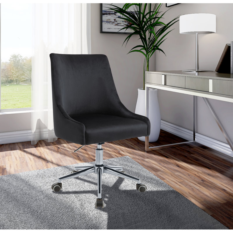 Karina Ellenberger Office Chair, Black Velvet, Gold