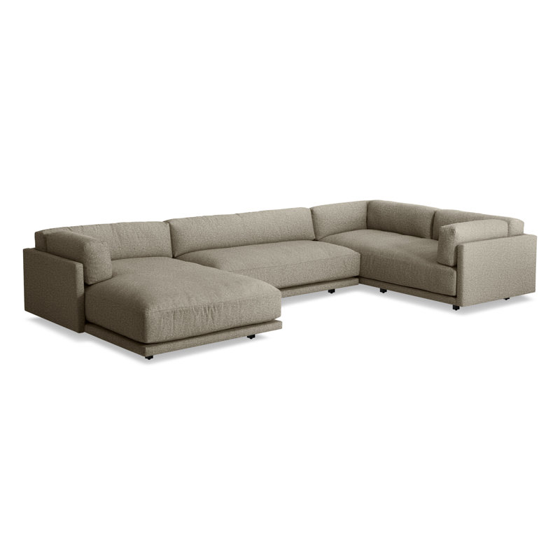 Sunday Chaise Sectional, Sanford Black Crossweave, Right Hand Facing