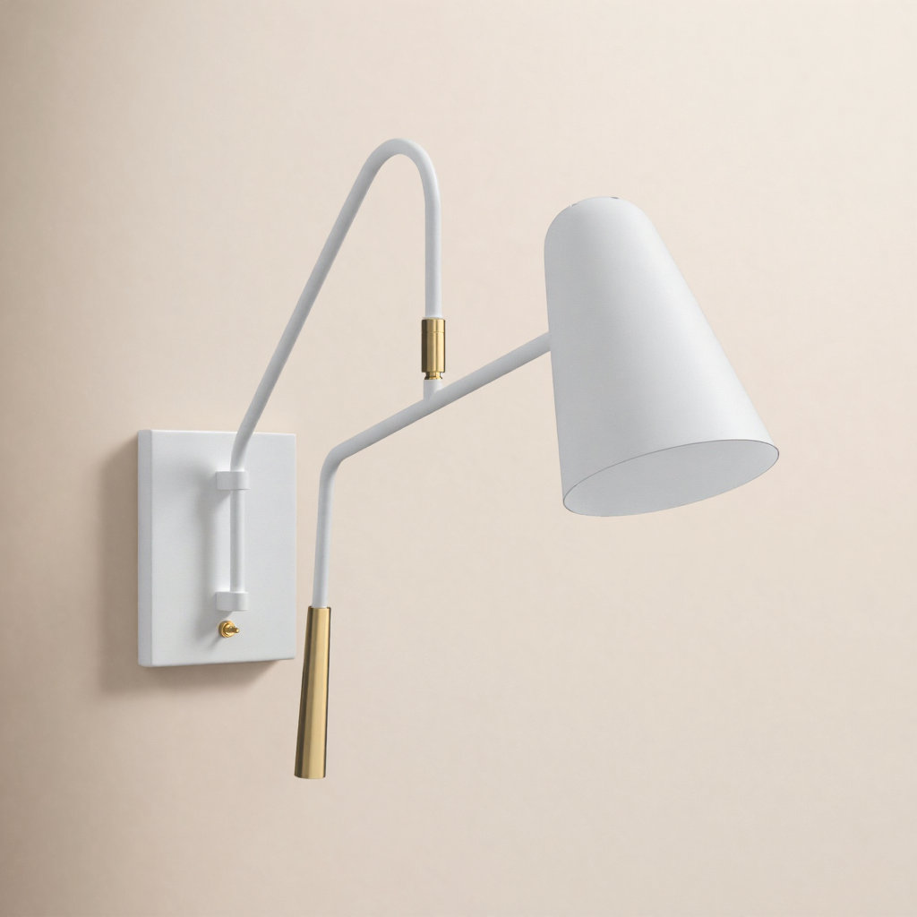Tedder Single Light Swing Arm Sconce, Matte White