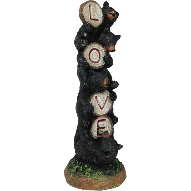 Figurine rustique en forme d'ours noir