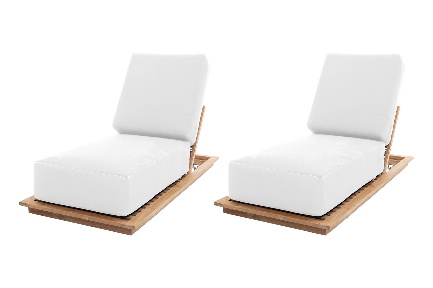 Varenna 27.5'' Outdoor Teak Chaise Lounge, White