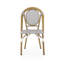 Chaise bistro française de 2 pièces - structure en aluminium, blanc et gris, finition extérieure 2 en aluminium léger, blanc / gris