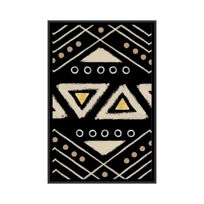 « motif ii », impression sur toile, H 26 po x l 18 po x P 1,5 po, Toile avec cadre noir, Pas de tapis