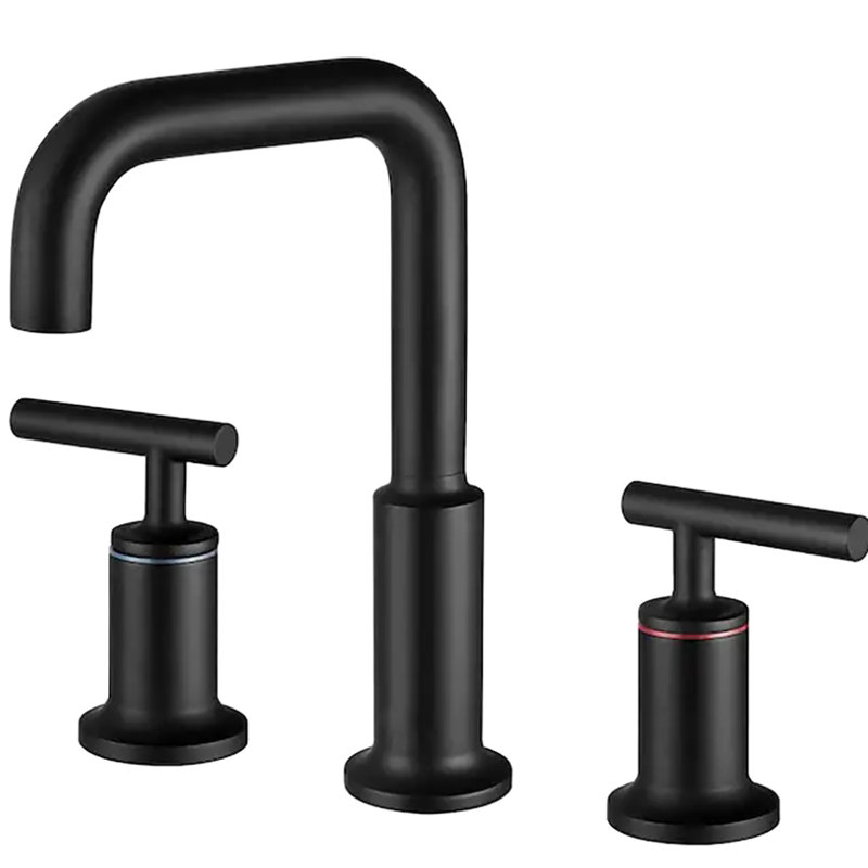 Robinet de lavabo de salle de bain 3 lumières noir mat avec contrôle précis de la température et du métal