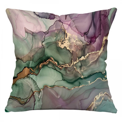 Coussin décoratif à marbrure liquide, coussins en sergé de coton abstrait