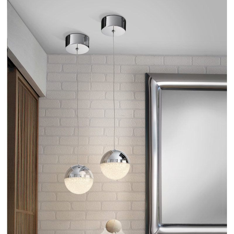 Bandit 1 - Light Chrome LED Cluster Pendant, Chrome, 120cm H x 12cm W x 12cm D