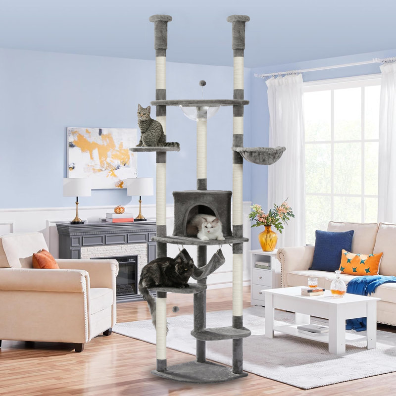 Arbre à chat H 92,9 po Eulanda, Gris