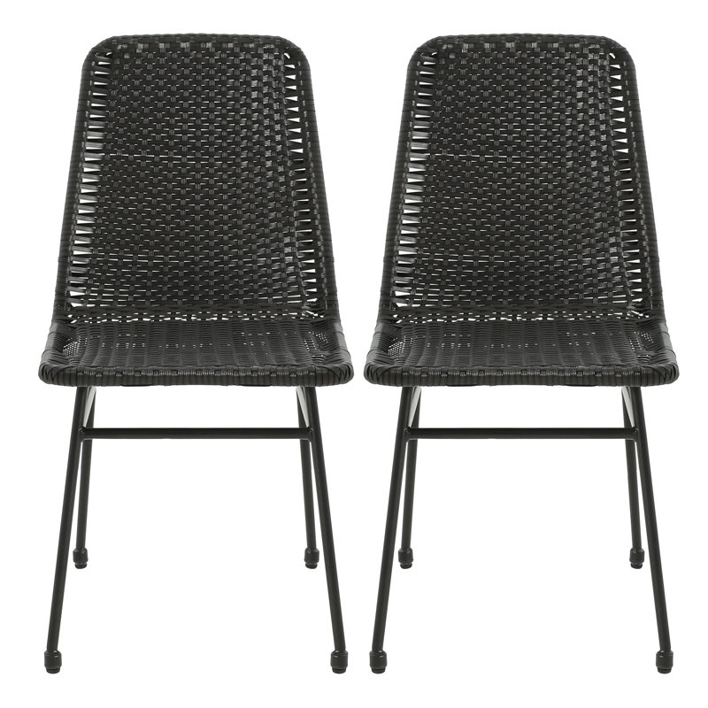 De 2 chaises de salle à manger élégantes - avec pieds en fer, travaux d'assemblage inclus 2 sièges requis, Marron foncé