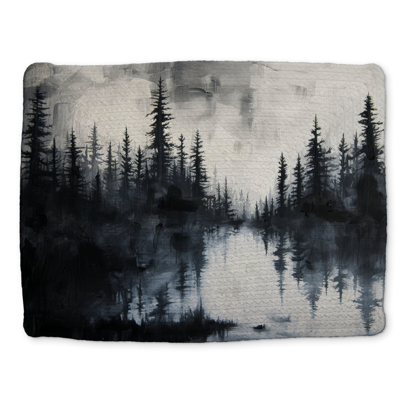 Napperon en polyester tressé bleu