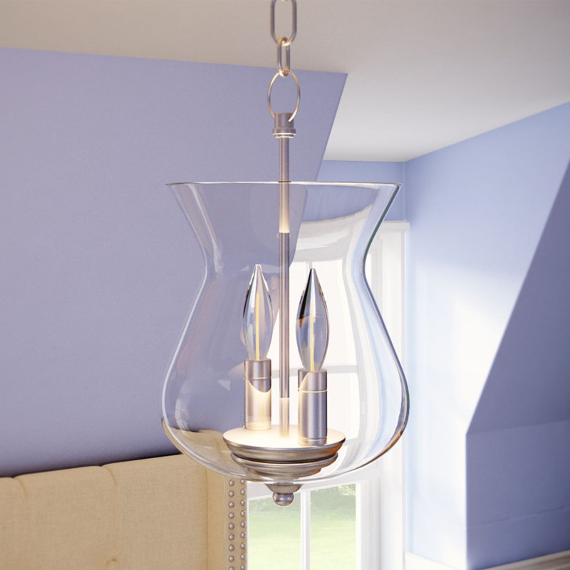2 - Light Brushed Nickel Pendant, Brushed Nickel