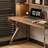 Nut-brown Rectangular Solid Wood Executive Desk-1777942018