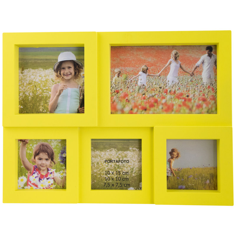 11.75" Yellow Multi-Sized Puzzled Collage Picture Frame