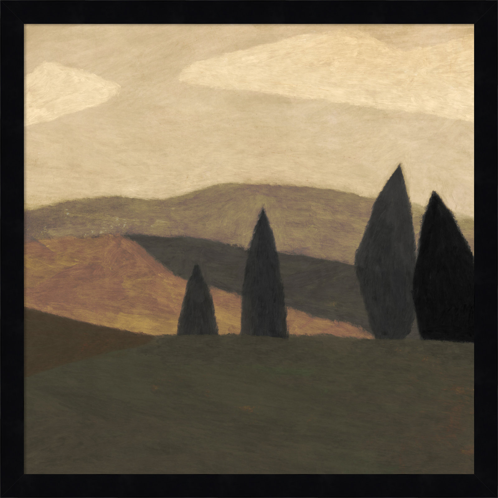 Paysage 2 Print by Dan Hobday, Black, 17" H x 17" W