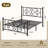 Black Full Size Metal Bed Frame with Headboard and Footboard, Victorian Butterfly Platform Bedframes, Heavy Duty Platform Storage Bed, Noise-Free Slatted Base-490440644-490440645