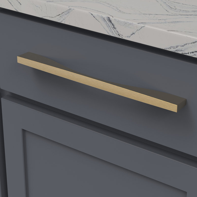 Channel Bar / Handle Pull, 12'', Brushed Golden Brass