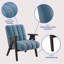 Chaise moderne bleue avec bois, housse de siège - bleu, tissu de bois-1269614915