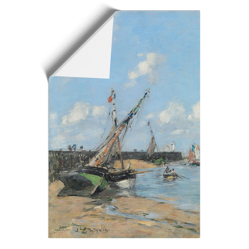 Maree Jetty by Eugene Boudin - No Frame Painting, 59cm H x 42cm W x 0.1cm D