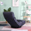 Fauteuil inclinable bleu marine avec rembourrage en lin, rotation à 360 degrés - pour la détente, base rotative paresseuse, convient à plusieurs pièces de 22,28 po Profond