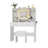 Modern Makeup Vanity with LED Mirror, USB Outlets, 2 Drawers & Stool-722624268