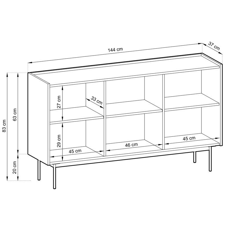 144cm Sideboard, Beige