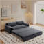 Grand canapé-lit 66 po, canapé-lit convertible 3-en-1 avec rangement latéral, causeuse multifonctionnelle en velours pour le salon, la chambre à coucher, un appartement, un bureau