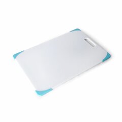 Farberware 2 Piece Plastic Cutting Board Set, 9 x 13 Inch and 11 x 16 Inch,  Translucent Gray and Aqua