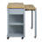 Kitchen Island With Rubber Wood Veneer, Extendable Table, 2 Drawers, Cabinets, Internal Storage Rack, Power Outlet, 6+2 Wheels, Mobile Design In Grey Blue, Ample Storage, Full - Extension Rail, Ac-1316311762