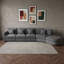 Canapé d'angle modulaire incurvé 5 places en chenille douce avec 4 coussins décoratifs et housses de coussin amovibles-133877605