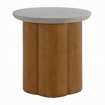Chumenti End Table with Faux Concrete Top