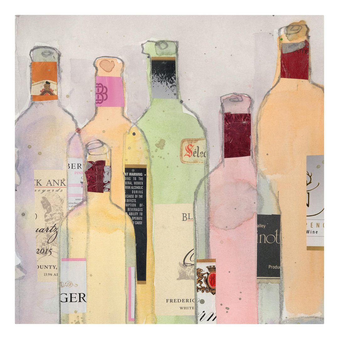 Leinwandbild Wine Bottles in Watercolor I