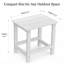 Table d'appoint d'extérieur H 16,1 po x P 12,2 po x H 16,7 po, table d'appoint de patio durable et résistante aux intempéries pour chaises Adirondack, petite table d'extérieur carrée portante de 200 lb pour cour, piscine, patio, porche, jardin, pelouse, compagnon de détente, blanc-1244910767