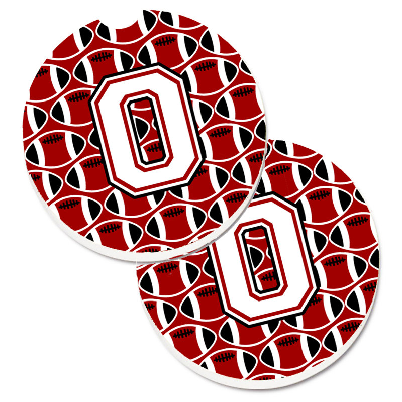 Sous-verre de football, O, Cardinal / blanc