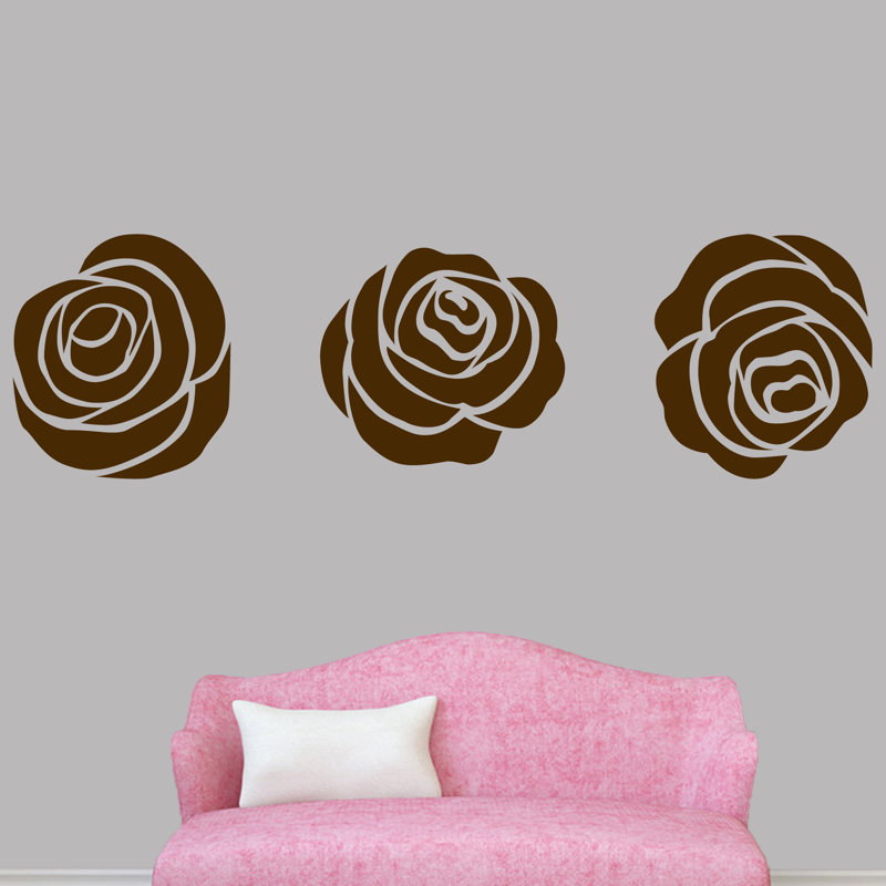 Décalcomanie murale ensemble de roses, Brun
