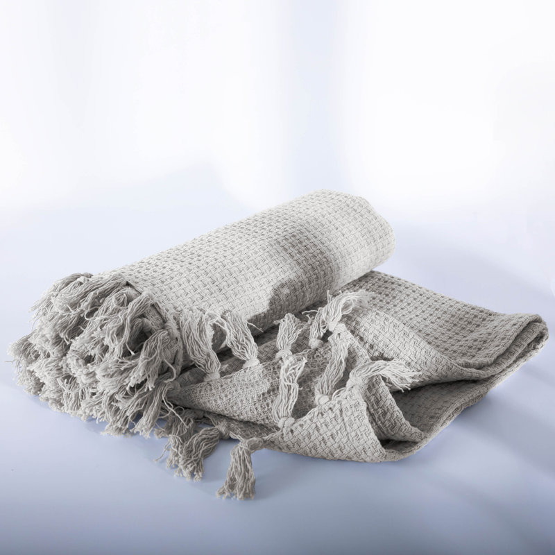 Jeté et jetés 100% coton de la collection Ashmore Southshore Fine Linens, Gris, L 50 po x L 60 po