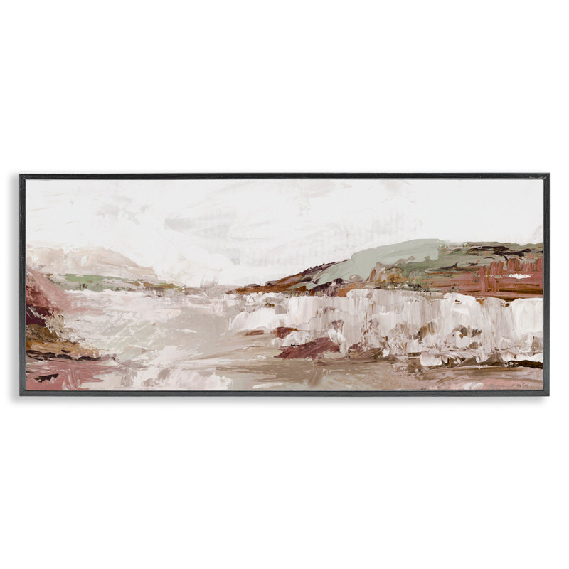 Rustic Pastel Tides, giclée encadrée, design par Luna Mavis, H 10 po x l 24 po, Giclée encadrée noir minuit
