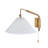 16" 1-Light Swing Arm Wall Sconce with Fabric Shade - Pull String Switch