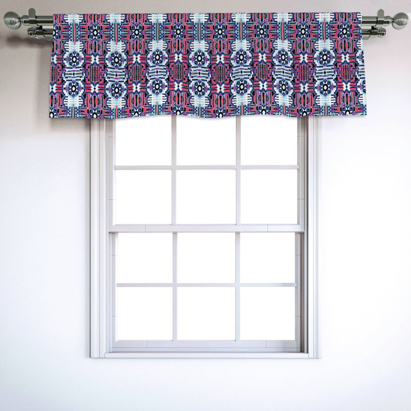 Sateen Ikat Ruffled Window Valance