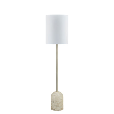 Finley 64" Metal Floor Lamp with Fabric Shade, Beige