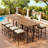 10-piece Outdoor Dining Table Sets Included 2 Foldable Tables And Eight Stools With Cushions