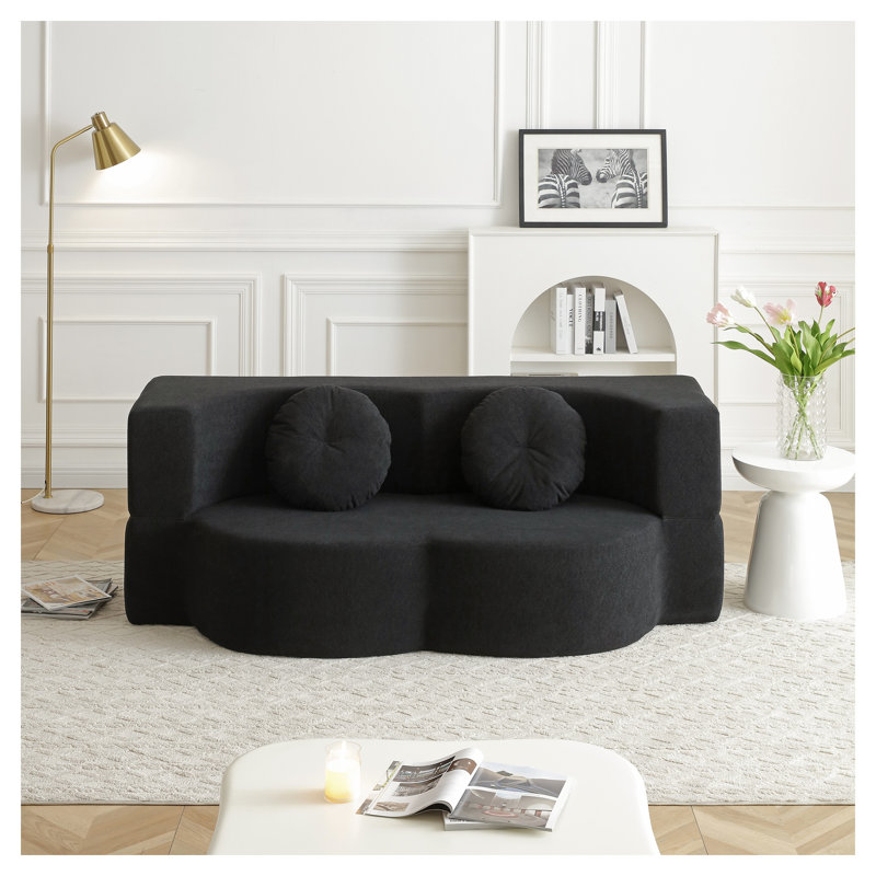 Upholstered 0 " Linen Sofa