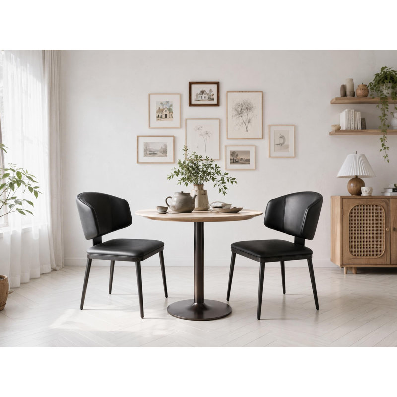 Chaise de salle à manger moderne en lin doux, gris clair / noir / brun, 4 pièces, Brown