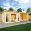 23ft x 10ft Studio Pent Log Cabin With Patio Area With UPVC Windows & Doors (44mm)-105863303