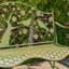 Banc de jardin classique en fer avec arbre en fleurs et oiseaux "Nockamixon"