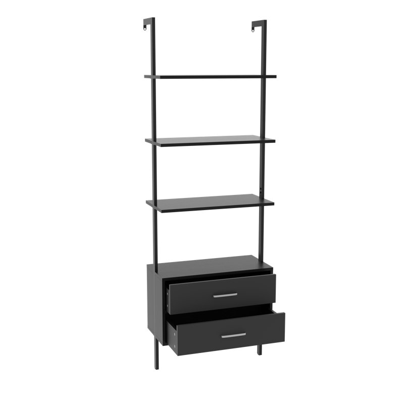 Ladder Storage Bookcase, Black/Dark Gray