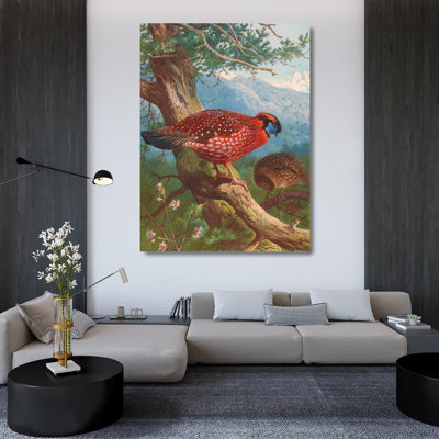 "Temminck's Tragopan" by  Archibald Thorburn - Gallery Wrap Canvas Wall Art
