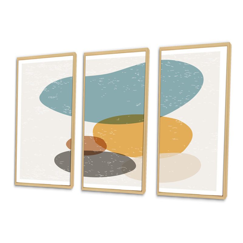 «Minimal Elementary and Geometric Compostions», impression sur toile encadrée 3 pièces, H 20 po x l 36 po x P 1 po